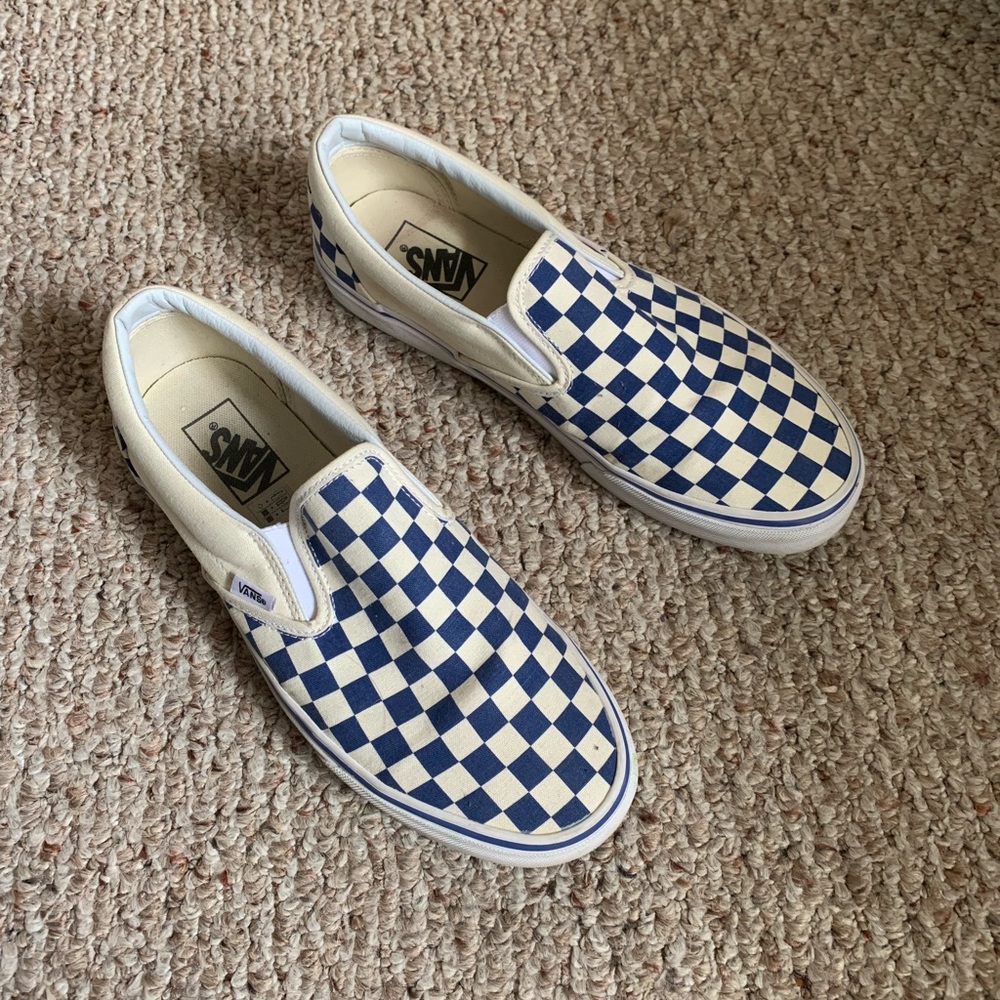 Blue checkered vans